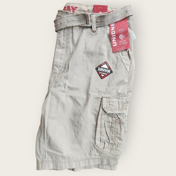 UnionBay Shorts Men's Sz 44" cream Vintage Cargo W/ Belt Khaki Survivor Outdoor - Picture 3 of 7